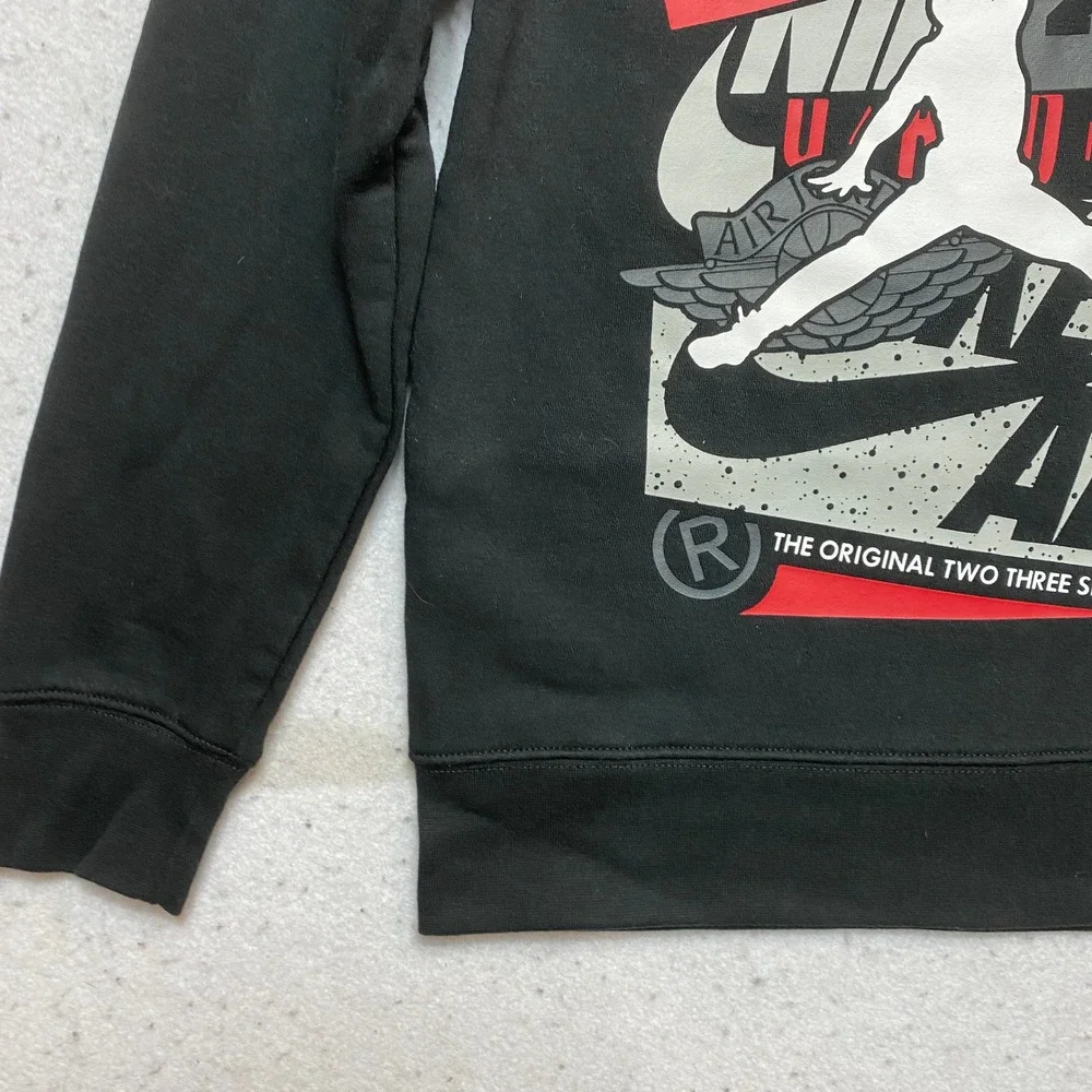 Jordan Sweatshirt Kids M Black Jumpman Graphic Pullover Crewneck